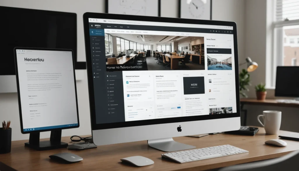 Menu site web design